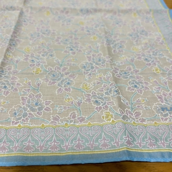 Playboy Floral Patterned Handkerchief/Bandana with Blue Border 45cm x 45cm - Picture 9 of 12